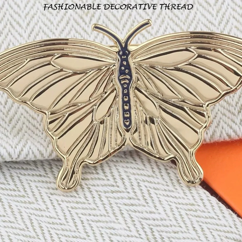 Golden Butterfly Scarf Ring